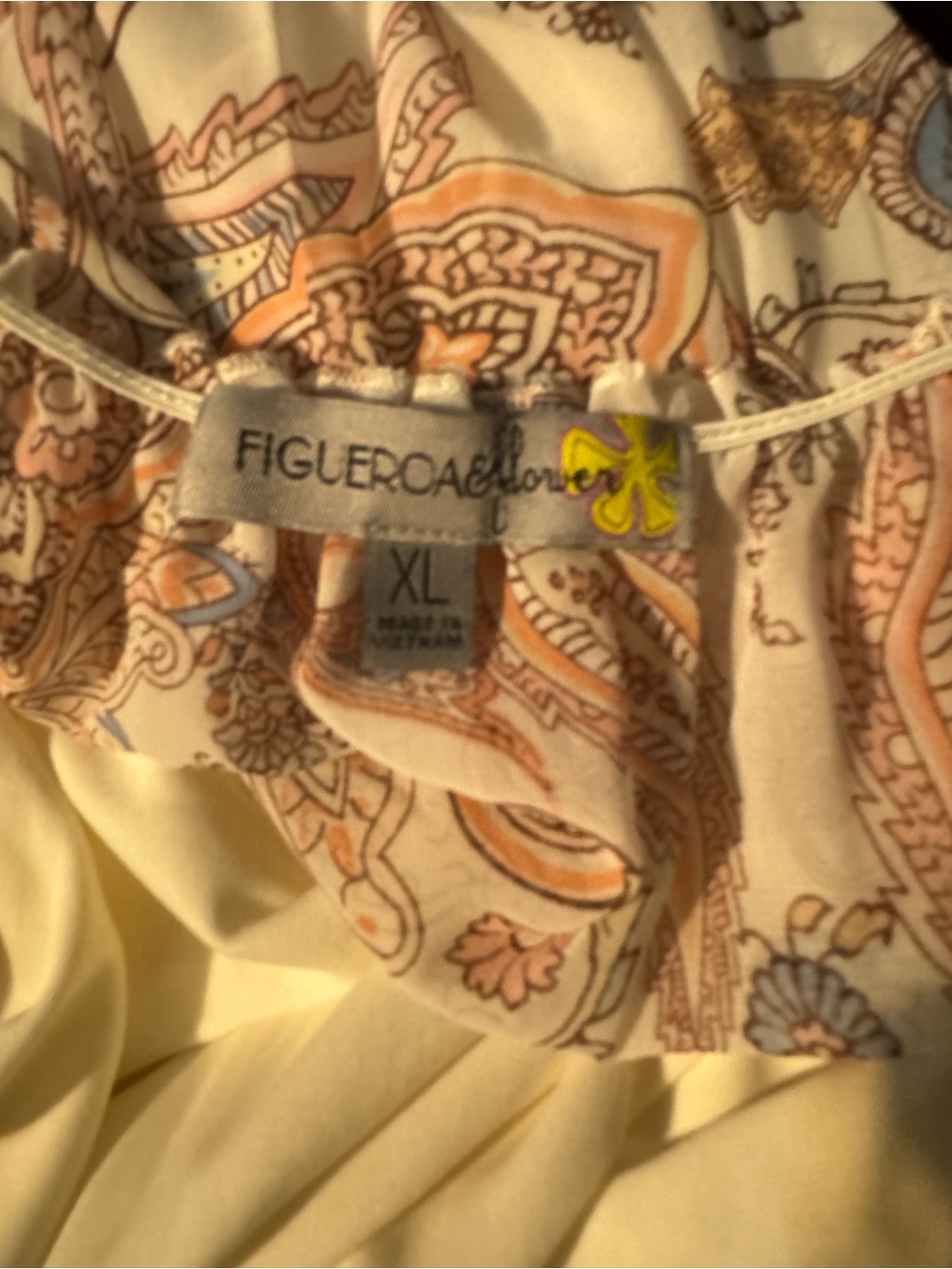 Bohemian Paisley Maxi Dress in Beige and Blush - Picture 4 of 4